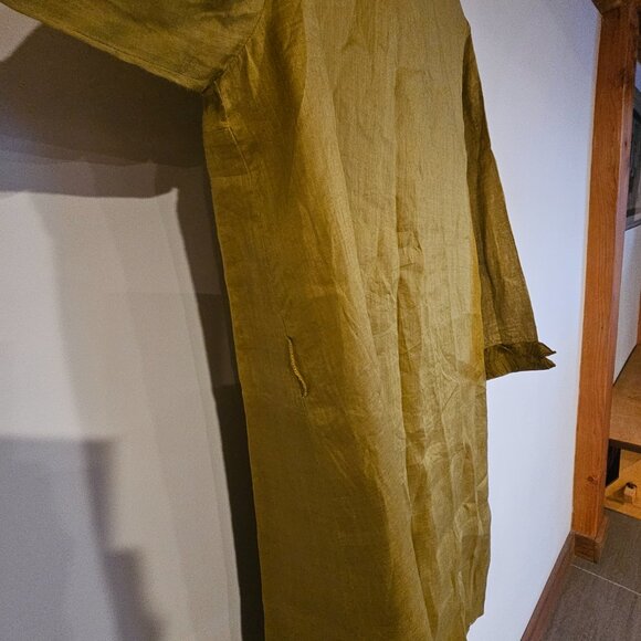 Max Mara Green Silk and Linen Dress - Picture 5 of 12